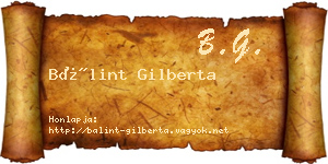 Bálint Gilberta névjegykártya